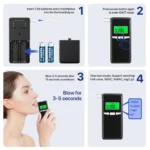 Breathalyzer, Upgrade Professional-Grade Accuracy Alcohol Tester with Digital Blue LCD Display for Home or Party Use with 5 Mouthpieces - Image 4