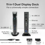 Plugable USB 3.0 Universal Laptop Docking Station Dual Monitor for Windows and Mac - Image 2
