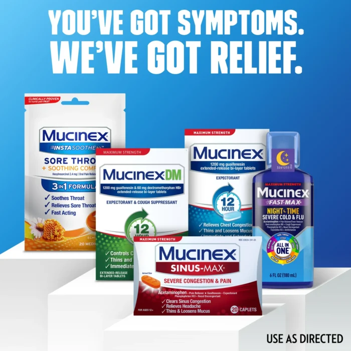 Mucinex Sinus-Max Severe Congestion & Pain Medicine, OTC Headache Relief, Nasal Decongestant, 20 Caplets - Image 9