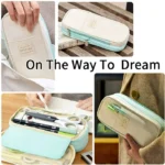 CICIMELON Big Capacity Pencil Pen Case Large Storage Pencil Bag Pouch Organizer (Cyan) - Image 5