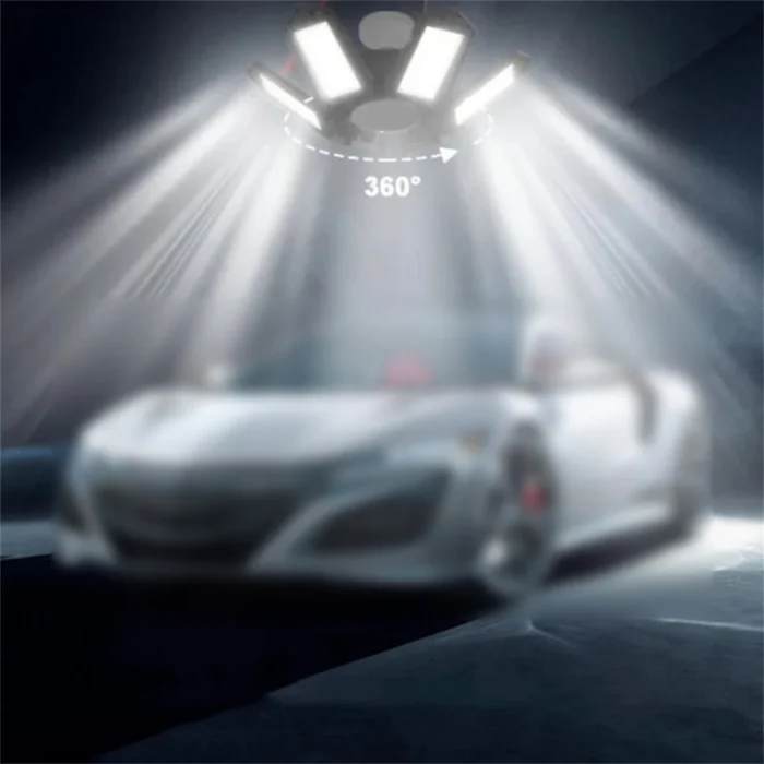 12000LM 6500K LED Garage Lights Ceiling Light with 6 Adjustable Panels Ultra Bright Deformable LED Shop Light for Garage Basement Workshop 185W, 2 Pack - Image 2