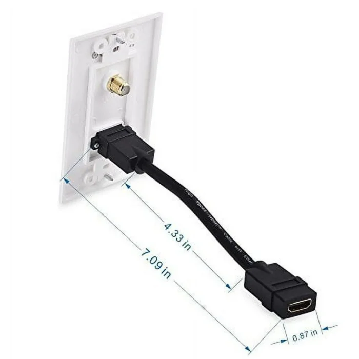 Cable Matters 2-Pack 1-Port HDMI Wall Plate in White (4K UHD, ARC, and Ethernet pass-thru support) - Image 2