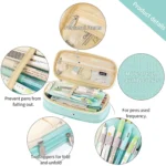 CICIMELON Big Capacity Pencil Pen Case Large Storage Pencil Bag Pouch Organizer (Cyan) - Image 6