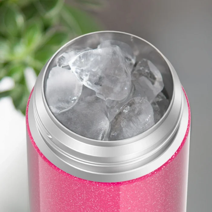 THERMOS FUNTAINER 12 Ounce Stainless Steel Vacuum Insulated Kids Straw Bottle, Pink Glitter - Image 7