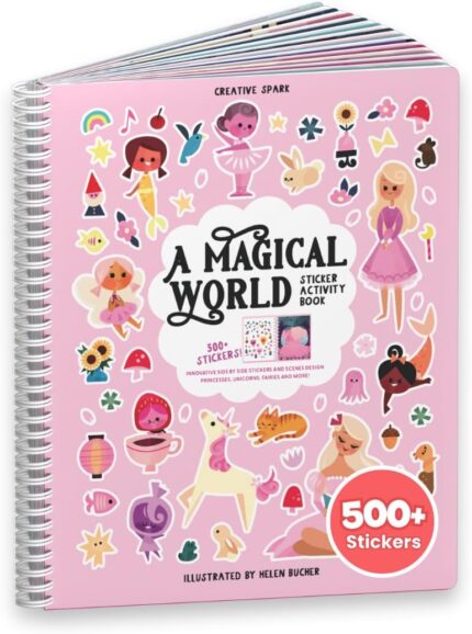 Princess Sticker Book Activity for Kids, A Magical World by Cupkin, Toddler Airplane Travel Essentials