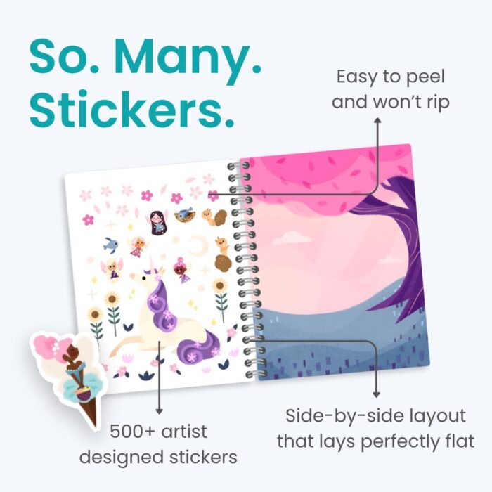 Princess Sticker Book Activity for Kids, A Magical World by Cupkin, Toddler Airplane Travel Essentials - Image 2