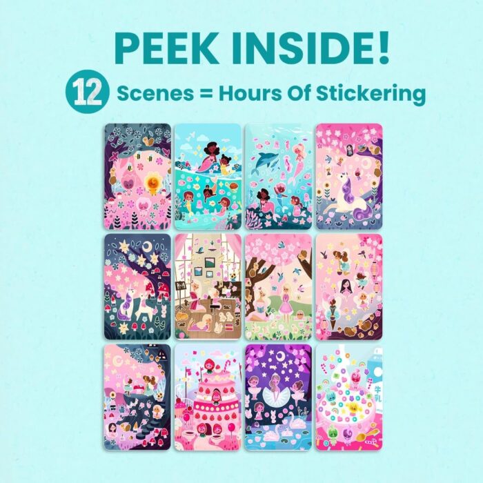 Princess Sticker Book Activity for Kids, A Magical World by Cupkin, Toddler Airplane Travel Essentials - Image 5