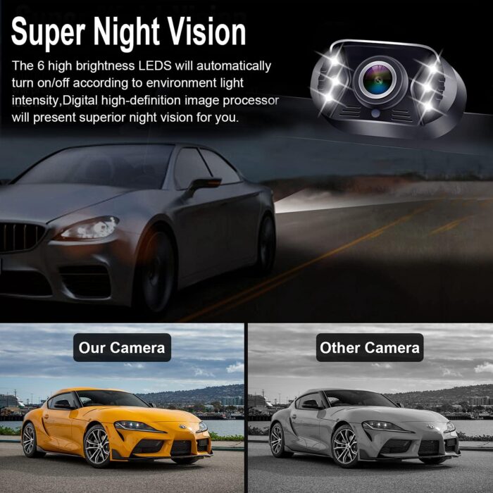 Backup Camera Easy Setup Plug-Play: HD 1080P No-Delay Waterproof - Clear Night Vision Rear View Camera with Monitor for Car Truck SUV - LK3 - Image 4