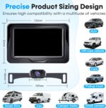 Backup Camera Easy Setup Plug-Play: HD 1080P No-Delay Waterproof - Clear Night Vision Rear View Camera with Monitor for Car Truck SUV - LK3 - Image 8