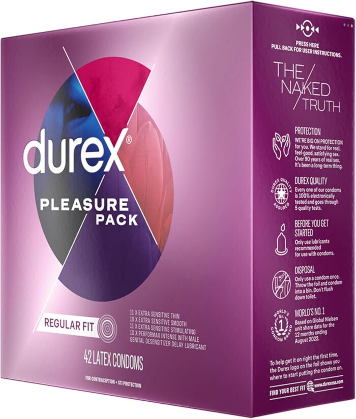 Condoms, Durex RED Extra Sensitive, Ultra Fine, Extra Lubricated Natural Rubber Latex Condoms for Men, 42 Count, FSA & HSA Eligible - Image 14