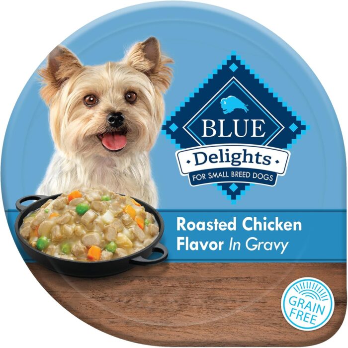 Blue Buffalo Delights Small Breed Natural Wet Dog Food, Rotisserie Chicken Flavor in Gravy, 3.5-oz Cups, 12 Count - Image 1