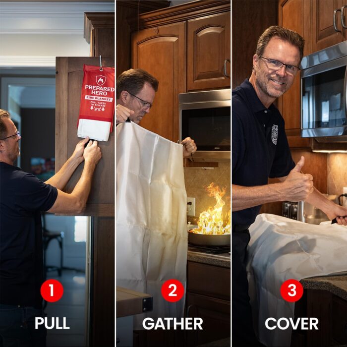 Prepared Hero Emergency Fire Blanket - 4 Pack Suppression for Kitchen - Image 5