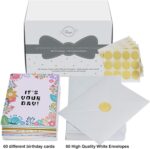 Dessie 60 Unique Birthday Cards Assortment 5x7 with Generic Birthday Greetings Inside. Suitable For Men, Women and Kids. Send As Is Or Personalize. Includes Envelopes and Gold Stickers - Image 7