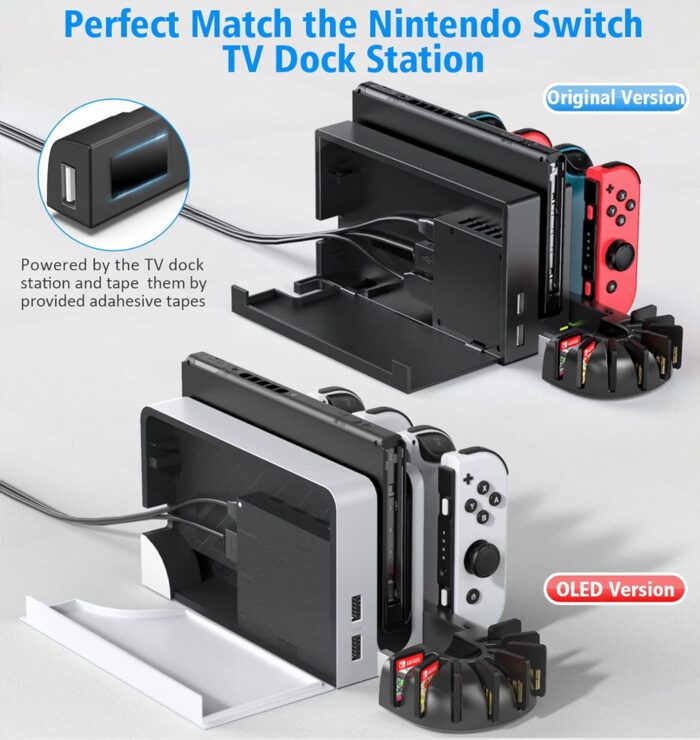 Switch Joycon Charging Dock Station Compatible with Nintendo Switch Accessories & OLED Model Joycons - Image 2