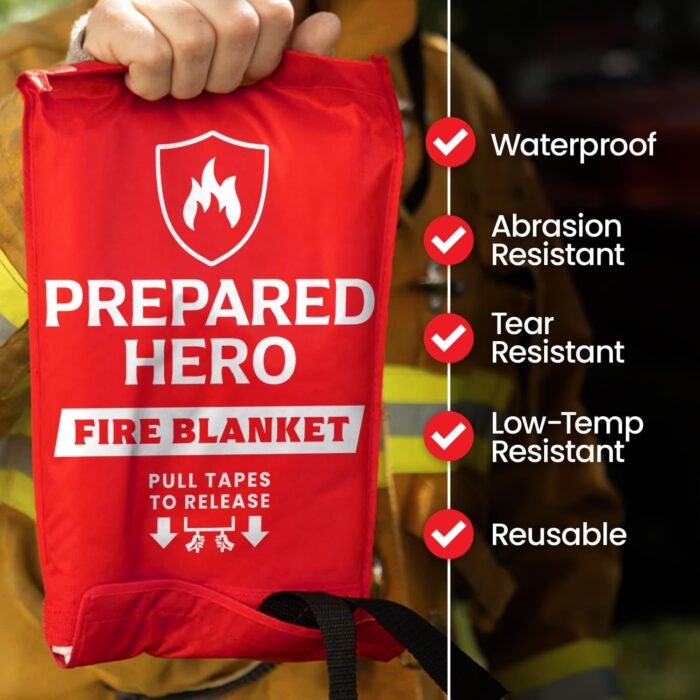 Prepared Hero Emergency Fire Blanket - 4 Pack Suppression for Kitchen - Image 3