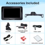 Backup Camera Easy Setup Plug-Play: HD 1080P No-Delay Waterproof - Clear Night Vision Rear View Camera with Monitor for Car Truck SUV - LK3 - Image 9