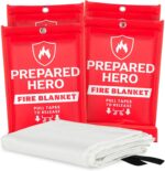 Prepared Hero Emergency Fire Blanket - 4 Pack Suppression for Kitchen