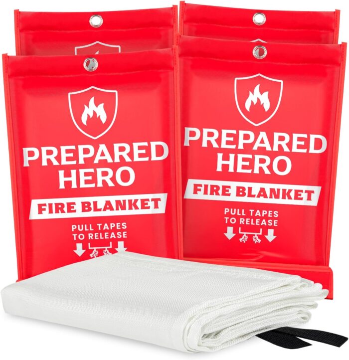 Prepared Hero Emergency Fire Blanket - 4 Pack Suppression for Kitchen - Image 1