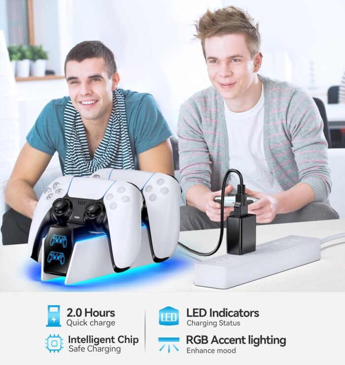 OIVO PS5 Controller Charger PS5 Accessories Kits with Fast Charging AC Adapter - Image 7