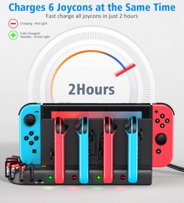 Switch Joycon Charging Dock Station Compatible with Nintendo Switch Accessories & OLED Model Joycons - Image 3