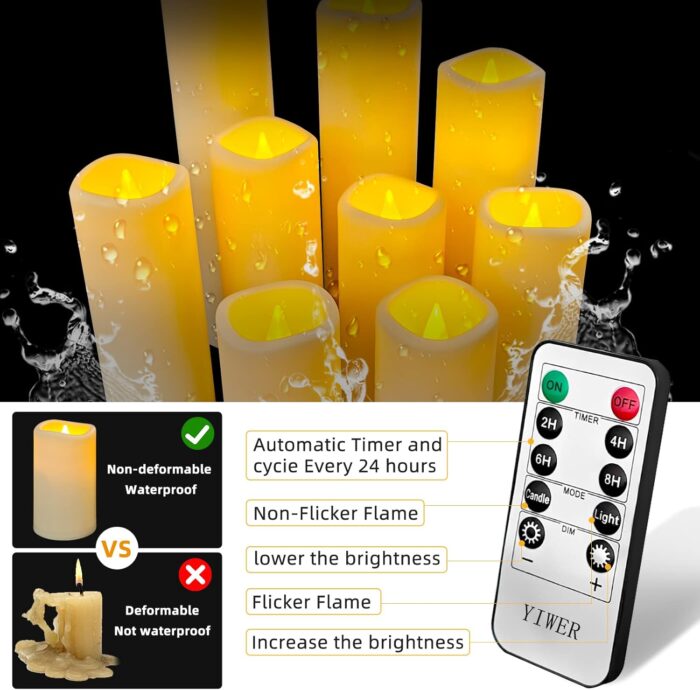 YIWER Waterproof Flameless Candles - Image 6