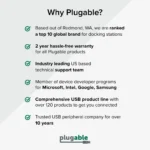 Plugable USB 3.0 Universal Laptop Docking Station Dual Monitor for Windows and Mac - Image 6