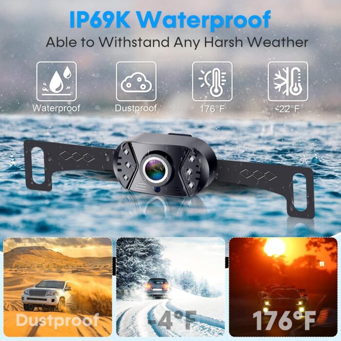 Backup Camera Easy Setup Plug-Play: HD 1080P No-Delay Waterproof - Clear Night Vision Rear View Camera with Monitor for Car Truck SUV - LK3 - Image 3
