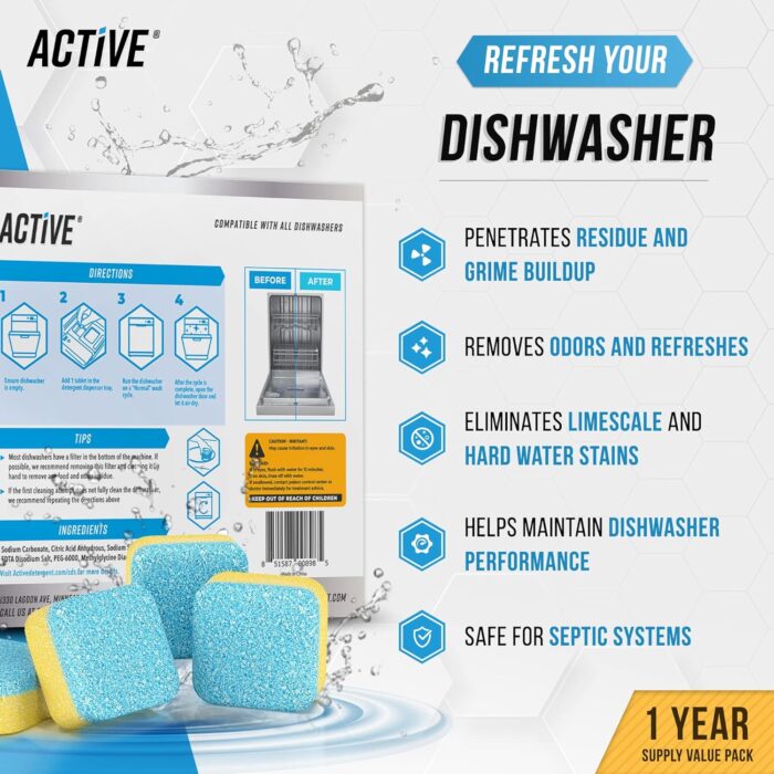 Dishwasher Cleaner And Deodorizer Tablets - Image 2