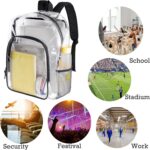Clear Backpack Heavy Duty Clear Bookbag Transparent Backpacks for School Work Concert College (Black) - Image 5