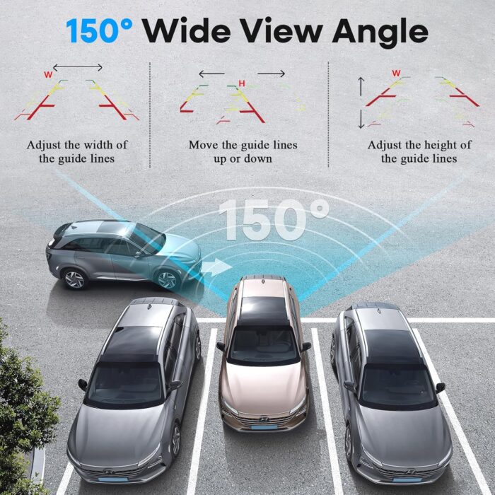 Backup Camera Easy Setup Plug-Play: HD 1080P No-Delay Waterproof - Clear Night Vision Rear View Camera with Monitor for Car Truck SUV - LK3 - Image 5