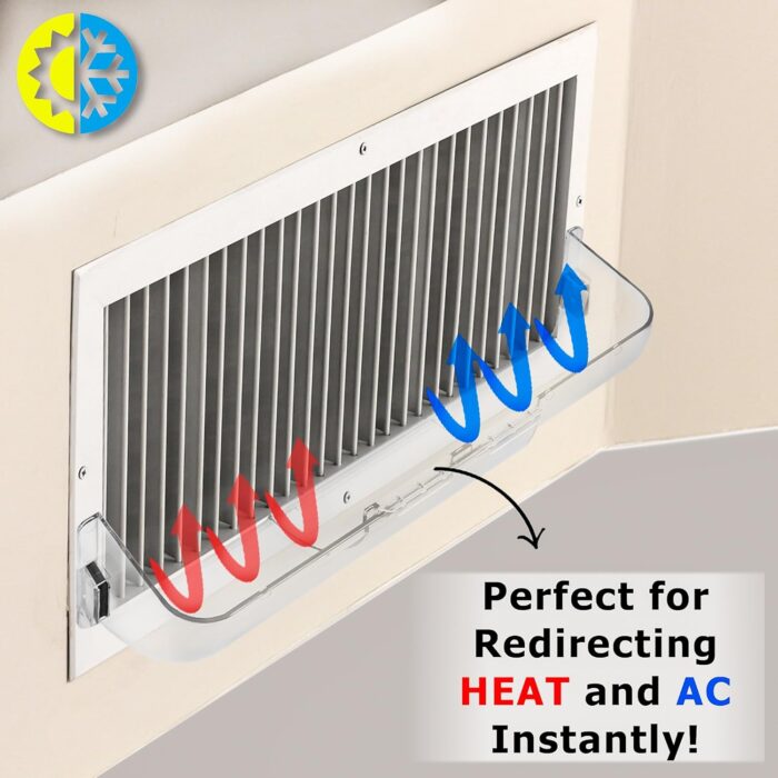 Home Intuition Heat and Air Vent Deflector 8.5" to 15" Magnetic Non Melting Adjustable for Vents - Image 2