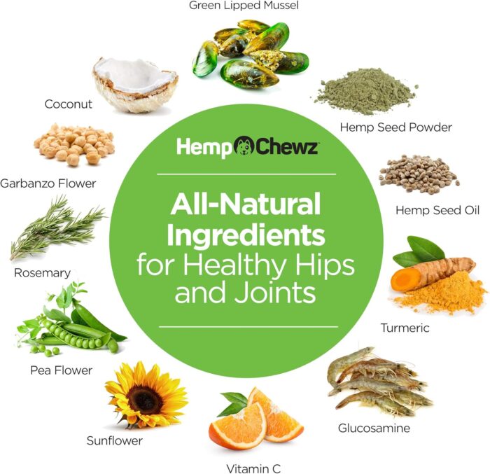 Dogs | Hip and Joint Supplement for Dog Joint Pain Relief Infused with Organic Hemp Oil, Glucosamine, Chondroitin, Turmeric, MSM to Enhance Mobility, Flexibility & Comfort - Image 3