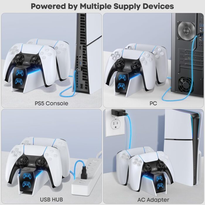 OIVO PS5 Controller Charger PS5 Accessories Kits with Fast Charging AC Adapter - Image 4