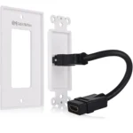 Cable Matters 2-Pack 1-Port HDMI Wall Plate in White (4K UHD, ARC, and Ethernet pass-thru support) - Image 4