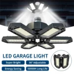 12000LM 6500K LED Garage Lights Ceiling Light with 6 Adjustable Panels Ultra Bright Deformable LED Shop Light for Garage Basement Workshop 185W, 2 Pack