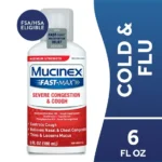Mucinex Fast-Max Severe Congestion & Cough Medicine, OTC Sinus/Nasal Decongestant, Expectorant, 6 fl oz