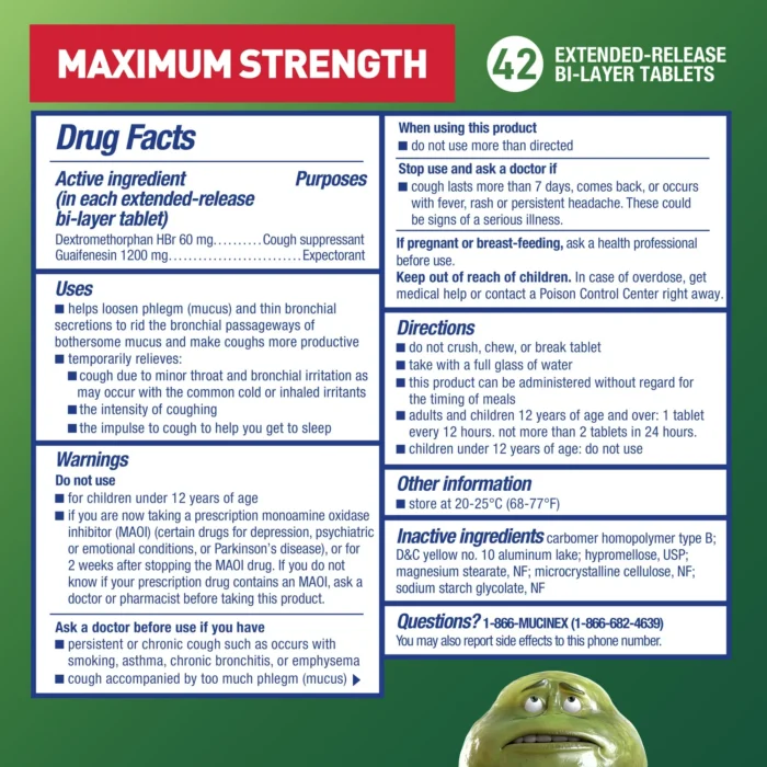 Mucinex DM 12 Hour Max Strength Expectorant & Cough Medicine, Excess Mucus Relief, FSA, 42 Tablets - Image 3