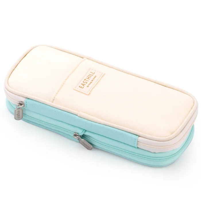 CICIMELON Big Capacity Pencil Pen Case Large Storage Pencil Bag Pouch Organizer (Cyan) - Image 2