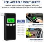 Breathalyzer, Upgrade Professional-Grade Accuracy Alcohol Tester with Digital Blue LCD Display for Home or Party Use with 5 Mouthpieces - Image 7