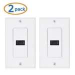 Cable Matters 2-Pack 1-Port HDMI Wall Plate in White (4K UHD, ARC, and Ethernet pass-thru support) - Image 3